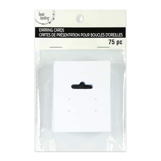 12 Packs: 75 ct. (900 total) White Paper Earring Cards by Bead Landing™